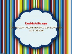 Nature of cpd programs