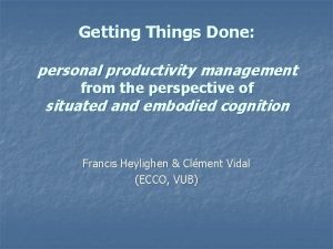 Getting Things Done personal productivity management from the