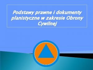 Podstawy prawne i dokumenty planistyczne w zakresie Obrony