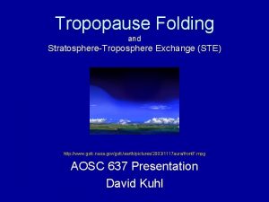 Tropopause fold