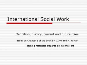 International social work definition