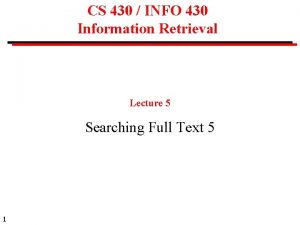 Information retrieval