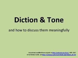 Discuss diction
