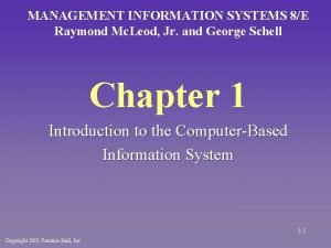 MANAGEMENT INFORMATION SYSTEMS 8E Raymond Mc Leod Jr