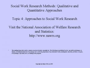 Social Work Research Methods Qualitative and Quantitative Approaches