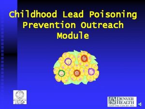 Childhood Lead Poisoning Prevention Outreach Module Why Lead