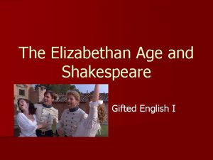 Elizabethan period summary