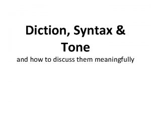 Diction/syntax