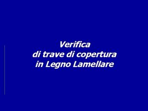 Verifica a flessione trave in legno