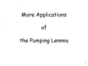 Pumping lemma