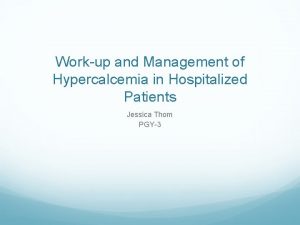 Hypercalcemia workup