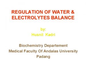 Water balance regulation