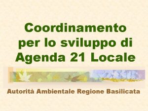 Coordinamento per lo sviluppo di Agenda 21 Locale