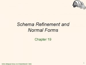 Schema refinement and normal forms Schema refinement and normal forms
