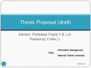 Thesis proposal