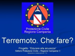 Terremoto Che fare Progetto Educare alla sicurezza Settore