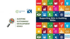 AUDITING SUSTAINABLE DEVELOPMENT GOALS Supporting SAIs in Auditing
