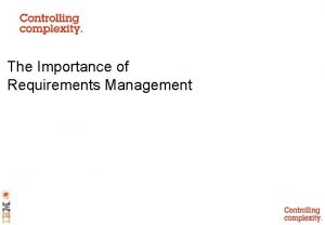 Importance of requirements