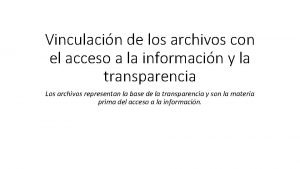 Vinculacin de los archivos con el acceso a