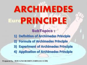 Archimedes principle experiment conclusion