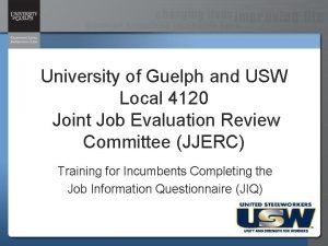 University of Guelph and USW Local 4120 Joint