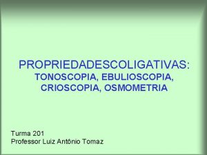 Ebulioscopia exercicios