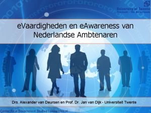 e Vaardigheden en e Awareness van Nederlandse Ambtenaren