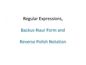 Reverse polish notation