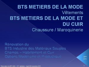 BTS METIERS DE LA MODE Vtements BTS METIERS