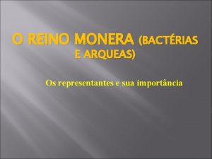 Representantes del reino monera Representantes del reino monera