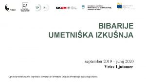 BIBARIJE UMETNIKA IZKUNJA september 2019 junij 2020 Vrtec