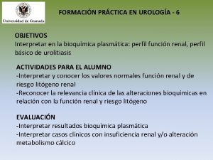 FORMACIN PRCTICA EN UROLOGA 6 OBJETIVOS Interpretar en