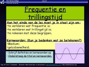 Wat is trillingstijd