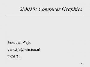 2 M 050 Computer Graphics Jack van Wijk