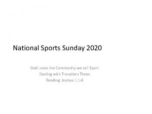 National Sports Sunday 2020 God Loves the Community