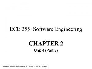 ECE 355 Software Engineering CHAPTER 2 Unit 4