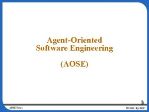 AgentOriented Software Engineering AOSE 1 Grading l Midterm