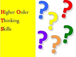 Higher Order Thinking Skills Creating Evaluating Analysing Applying