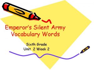 Emperors Silent Army Vocabulary Words Sixth Grade Unit