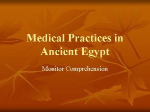 Medical practices in ancient egypt answer key