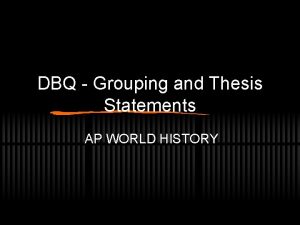 Thesis statement ap world history