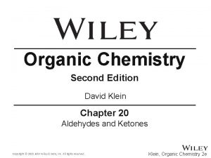 Organic Chemistry Second Edition David Klein Chapter 20