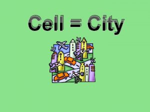 Cell City Think of a City How does