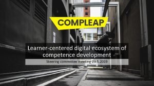 Learnercentered digital ecosystem of competence development Steering committee