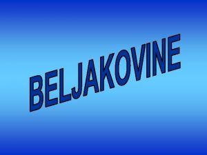 KAJ SO BELJAKOVINE Pravimo jim tudi proteini So KAJ SO BELJAKOVINE Pravimo jim tudi proteini So