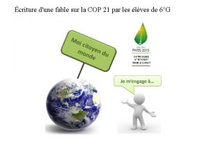 criture dune fable sur la COP 21 par