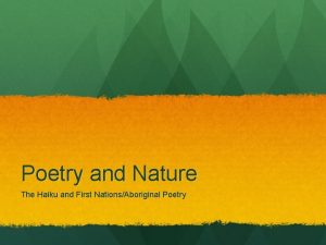 Haiku poems about nature