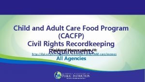 Child and Adult Care Food Program CACFP Civil