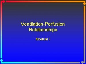 VentilationPerfusion Relationships Module I Objectives At the end