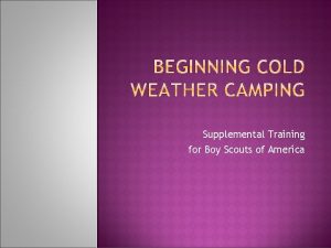 Supplemental Training for Boy Scouts of America Training